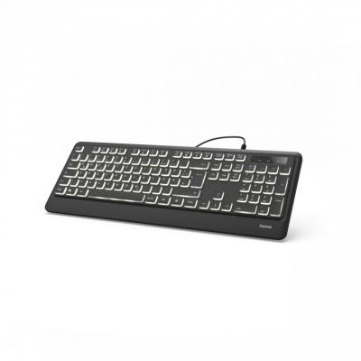 Hama KC-550 Illuminated LED USB Keyboard Black HU