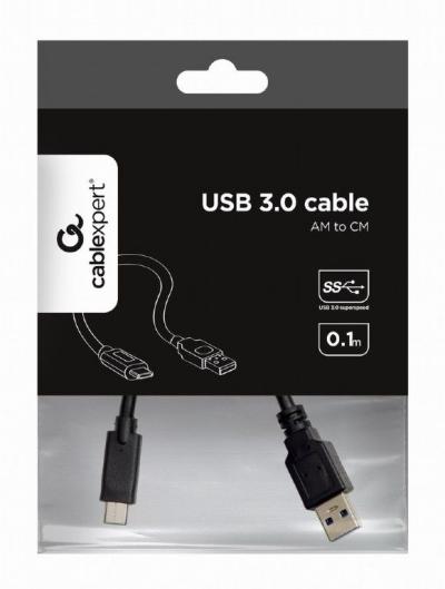 Gembird CCP-USB3-AMCM-0.1M USB 3.0 AM to Type-C cable 0,1m Black