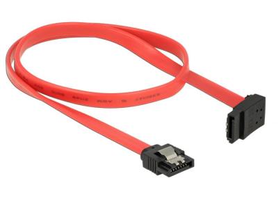 DeLock SATA 6 Gb/s male straight > SATA male upwards angled 50 cm Red metal cable