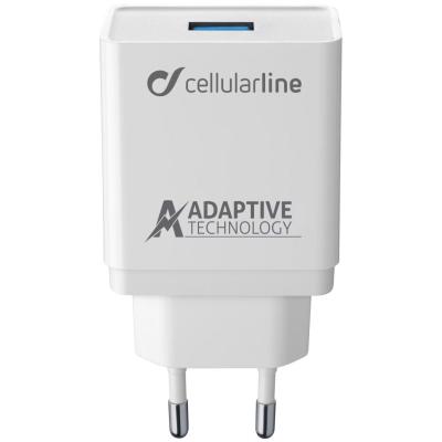 Cellularline Set USB charger and USB-C cable adaptive charging 15W White