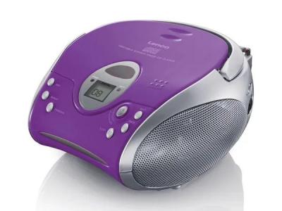 Lenco SCD-24 Portable stereo FM radio with CD player Purple