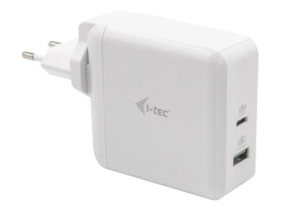 I-TEC USB-C Travel Charger 60W + USB-A Port 18W White