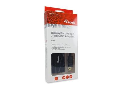 EQuip DisplayPort to VGA/HDMI/DVI Adapter Black