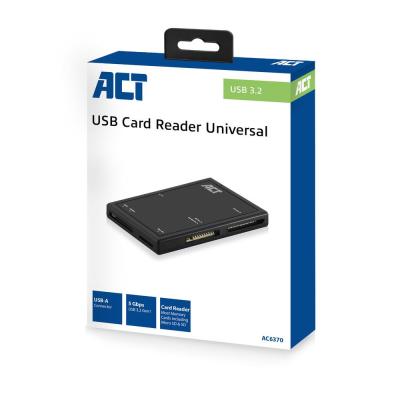 ACT External USB 3.2 Gen1 (USB 3.0) Card Reader Black