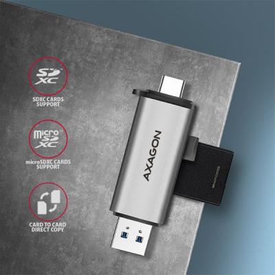 AXAGON CRE-SAC SUPERSPEED USB-C+USB-A Card Reader Black