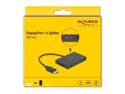 DeLock 4-Port Displayport Splitter Black