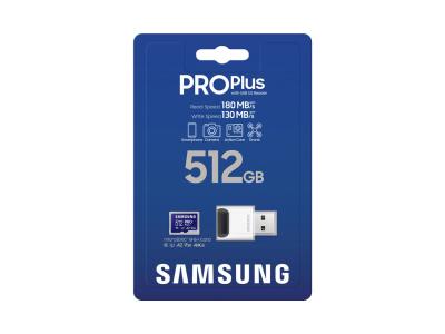 Samsung 512GB microSDXC Pro Plus Class10 U3 A2 V30 adapter nélkül
