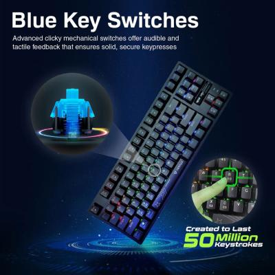 VERTUX VertuPro 80 Wireless RGB Blue Switch Mechanical Keyboard Black