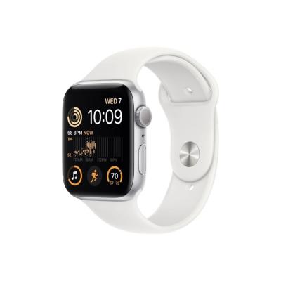 Apple Watch SE2 GPS 44mm Silver Aluminium Case with White Sport Band