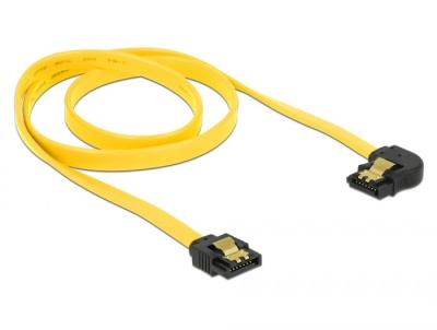 DeLock SATA 6 Gb/s Cable straight to left angled 0,7m Yellow