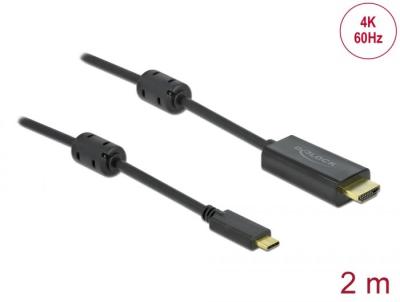 DeLock Active USB Type-C™ to HDMI Cable 4K 60 Hz 2m Black