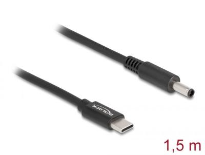 DeLock Laptop Charging Cable USB Type-C™ male to Dell 4,5 x 3,0mm 1,5m Black