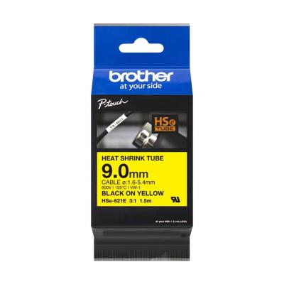 Brother HSE-621E P-Touch szalag 9mm Black on Yellow - 1,5m