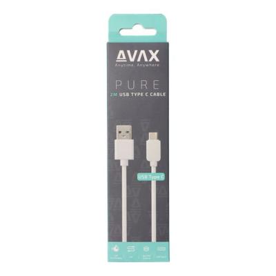 Avax CB123W PURE USB-A - Type-C 2m Cable White