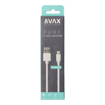 Avax CB124W PURE USB-A - Lightning 2m Cable White