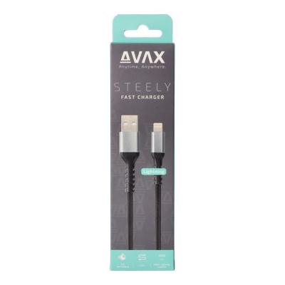 Avax CB401G STEELY USB-A - Lightning 20W 1,5m Cable Black/Grey