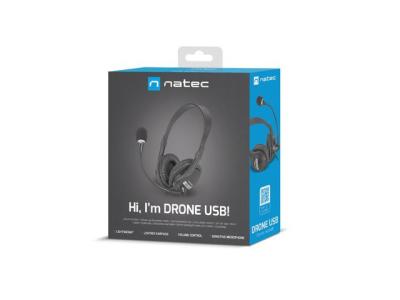 natec Drone USB Headset Black