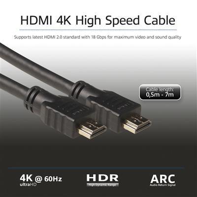 ACT HDMI High Speed v2.0 HDMI-A male - HDMI-A male cable 7m Black
