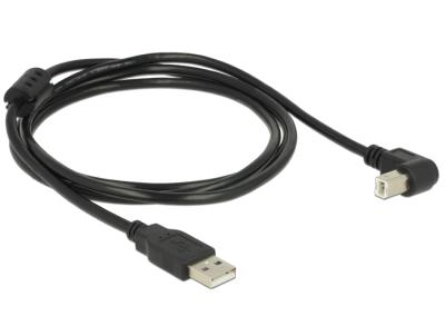 DeLock Cable USB 2.0 Type-A male > USB 2.0 Type-B male angled 1,5m Black