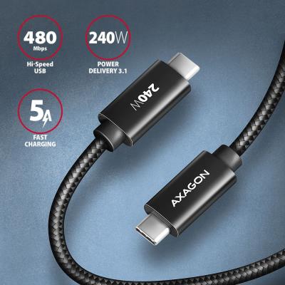 AXAGON BUCM2-CM15AB CHARGE USB-C <> USB-C Cable 1,5m Black