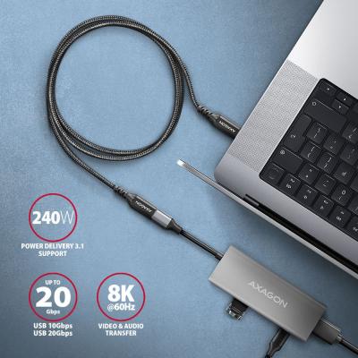 AXAGON BUCM32-CF05AB SPEED+ USB-C <> USB 20GBPS EXTENSION CABLE 0.5m Black