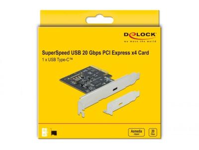 DeLock PCI Express x4 Card to 1 x external SuperSpeed USB 20 Gbps (USB 3.2 Gen 2x2) USB Type-C female