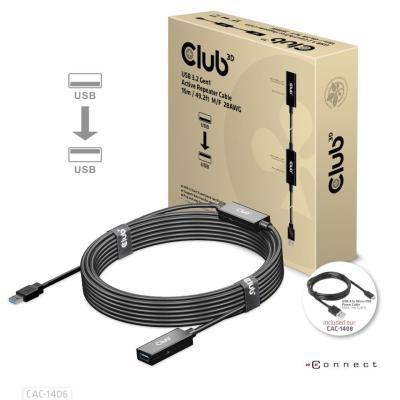 Club3D USB 3.2 Active Repeater cable 15m Black