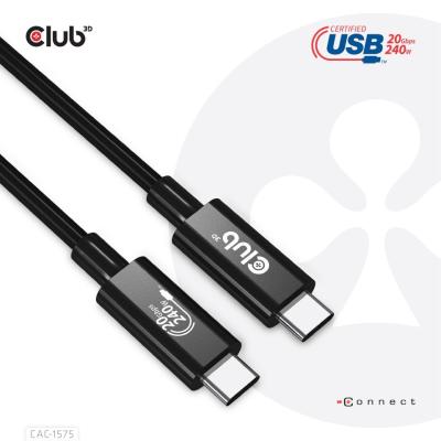 Club3D USB4 Gen2x2 Type-C video cable 4K60Hz 2m Black