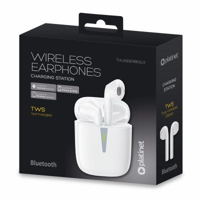 Platinet Wireless Earphones Charging Station Headset White