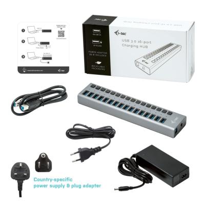 I-TEC 16 port USB 3.0 Charging Hub+Power Adapter 90W Grey