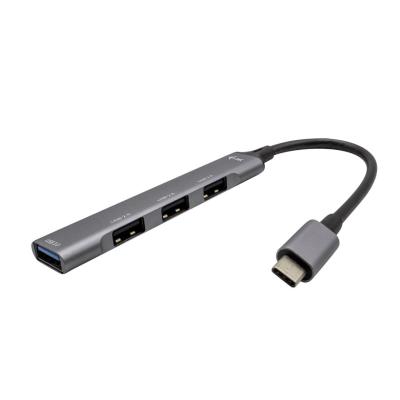 I-TEC 4-port 1xUSB 3.0+3x USB 2.0 USB-C Metal HUB Grey
