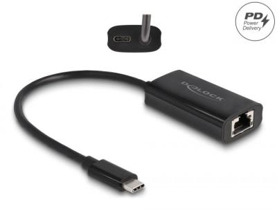 DeLock USB Type-C Adapter to Gigabit LAN with Power Delivery 100 watt