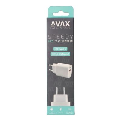 Avax CH320 SPEEDY Hálózati fali töltő USB + Type C 20W White