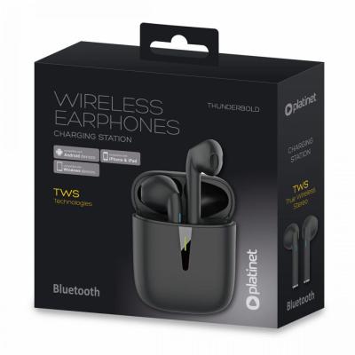 Platinet Wireless Earphones Charging Station Headset Black