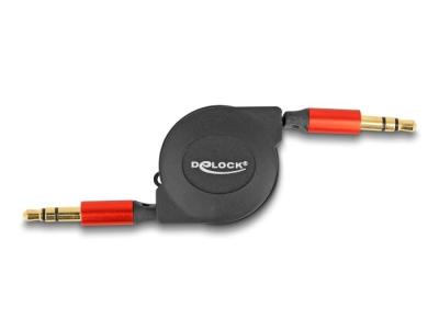 DeLock Delock Visszahúzható Audio Kábel 3,5 mm 3 tűs sztereo jack apa   apa 90 cm