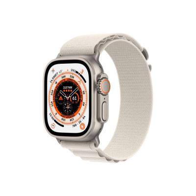 Apple Watch Ultra GPS + Cellular 49mm Titanium Case with Starlight Alpine Loop (S)