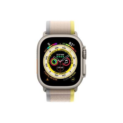 Apple Watch Ultra GPS + Cellular 49mm Titanium Case with Yellow/Beige Trail Loop (M/L)