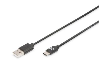 Assmann USB Type-C connection cable, type C to A 1,8m Black