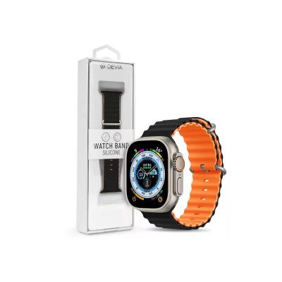 Devia Deluxe Series Sport6 Silicon Two-tone Watch Band 38-41mm Black/Orange
