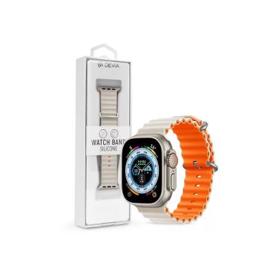 Devia Deluxe Series Sport6 Silicon Two-tone Watch Band 38-41mm Starlight/Orange