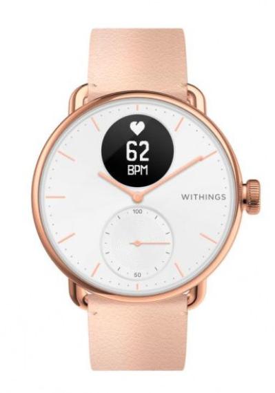 Withings Leather Wristband 18mm Peach & Rose Gold