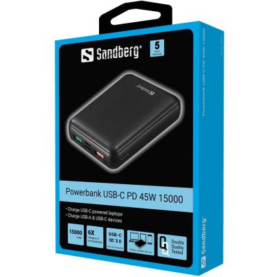 Sandberg USB-C PD 45W 15000mAh PowerBank Black