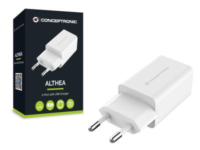Conceptronic  ALTHEA06W 2-Port 12W USB Charger Adapter White