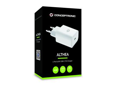 Conceptronic  ALTHEA07W 1-Port 20W USB-C PD Charger Adapter White