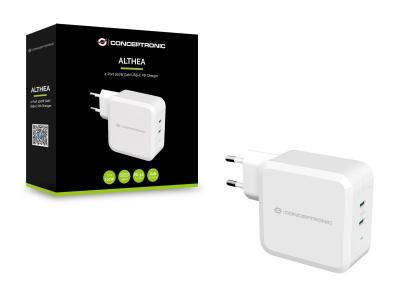 Conceptronic  ALTHEA08W 2-Port 100W GaN USB PD Charger Adapter White
