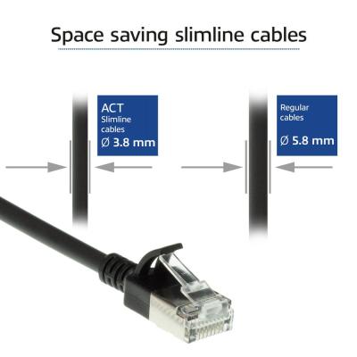 ACT CAT6A U-FTP Patch Cable 0,5m Black