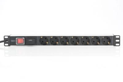 Digitus Aluminum outlet strip with switch 7 safety outlets 2m supply with surge protection