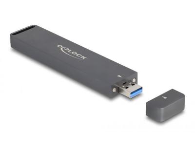 DeLock External Enclosure for M.2 NVME PCIe SSD or SATA SSD with USB 10 Gbps Type-A male
