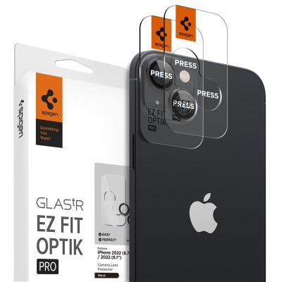 Spigen Glass EZ Fit Optik Pro 2 Pack, black - iPhone 15/15 Plus/14/14 Plus