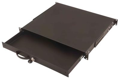 Digitus 1U lockable drawer with handle 44x481x400 mm Black (RAL 9005)